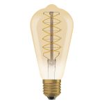 Ledvance Vintage 1906 LED E27 Birne Gold 4.8W 420lm - 822 Extra Warmweiß | Dimmbar - Ersatz für 37W
