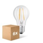 Mehrfachpackung 6x Ledvance Classic LED E27 Birne Fadenlampe Klar 7W 806lm - 827 Extra Warmweiß | Dimmbar - Ersatz Für 60W